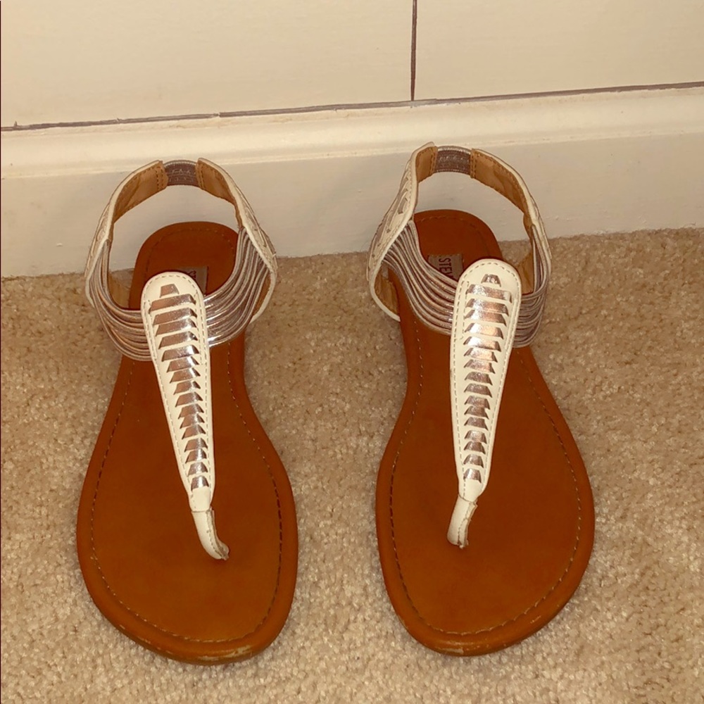 White/Silver Steve Madden Sandals